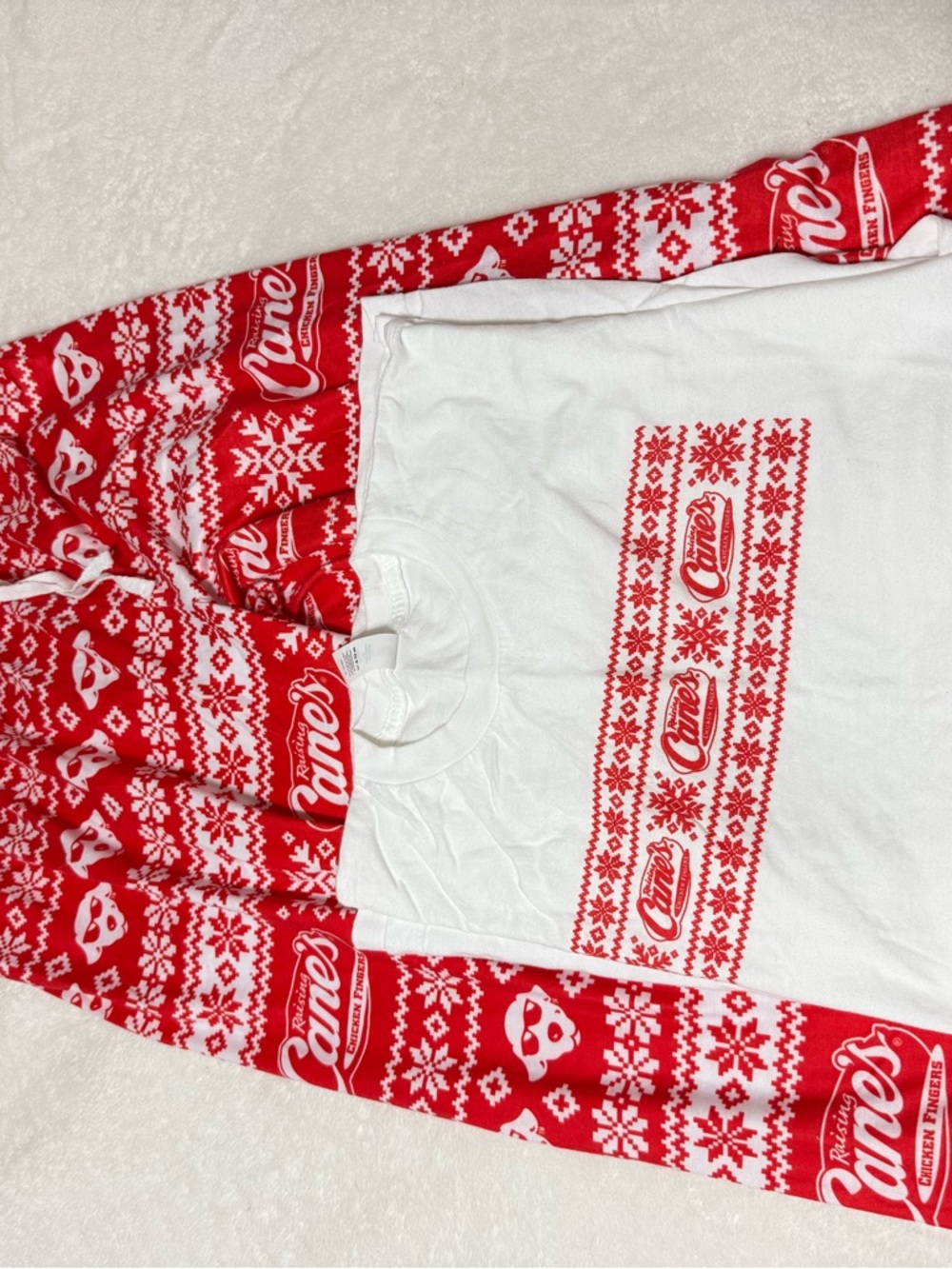 Raising Canes Red & White Holiday Pajama Set M
